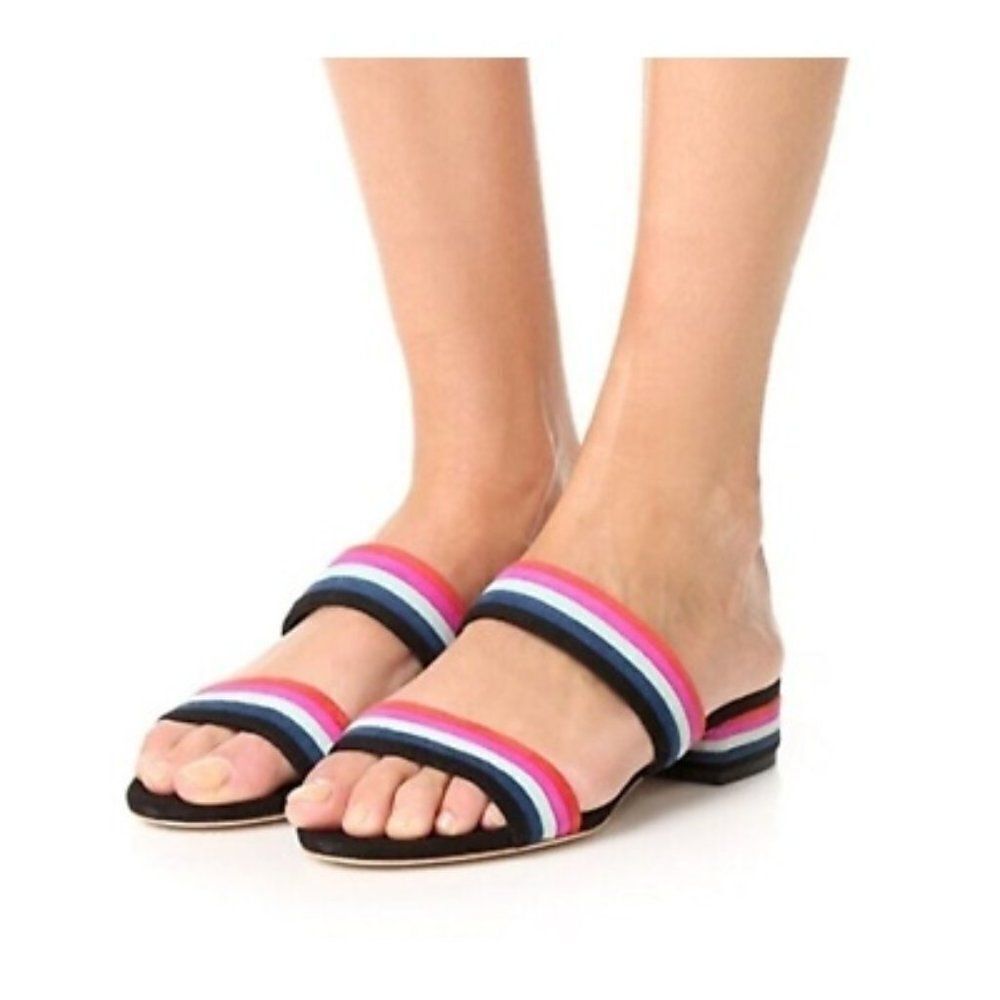 LOEFFLER RANDALL Rubie Suede Stripe Slide sandals Size 7